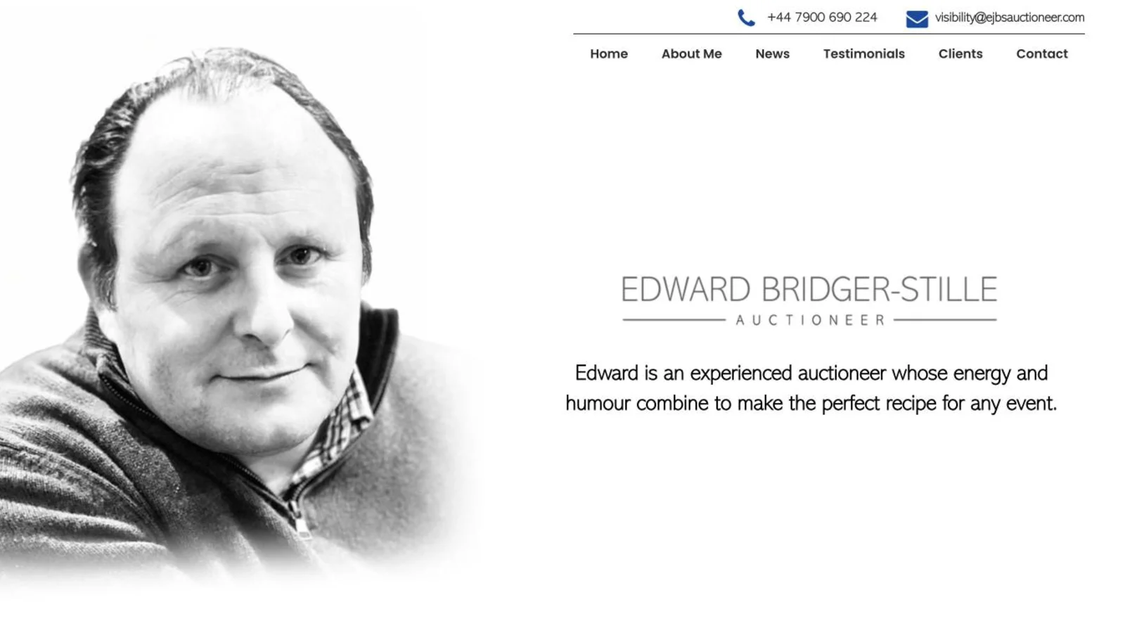 Home page of the Edward Bridger-Stille, Auctioneer website