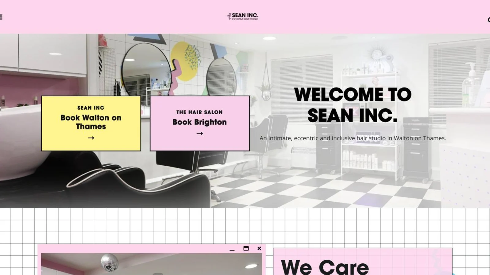 Home page of the Sean Inc website