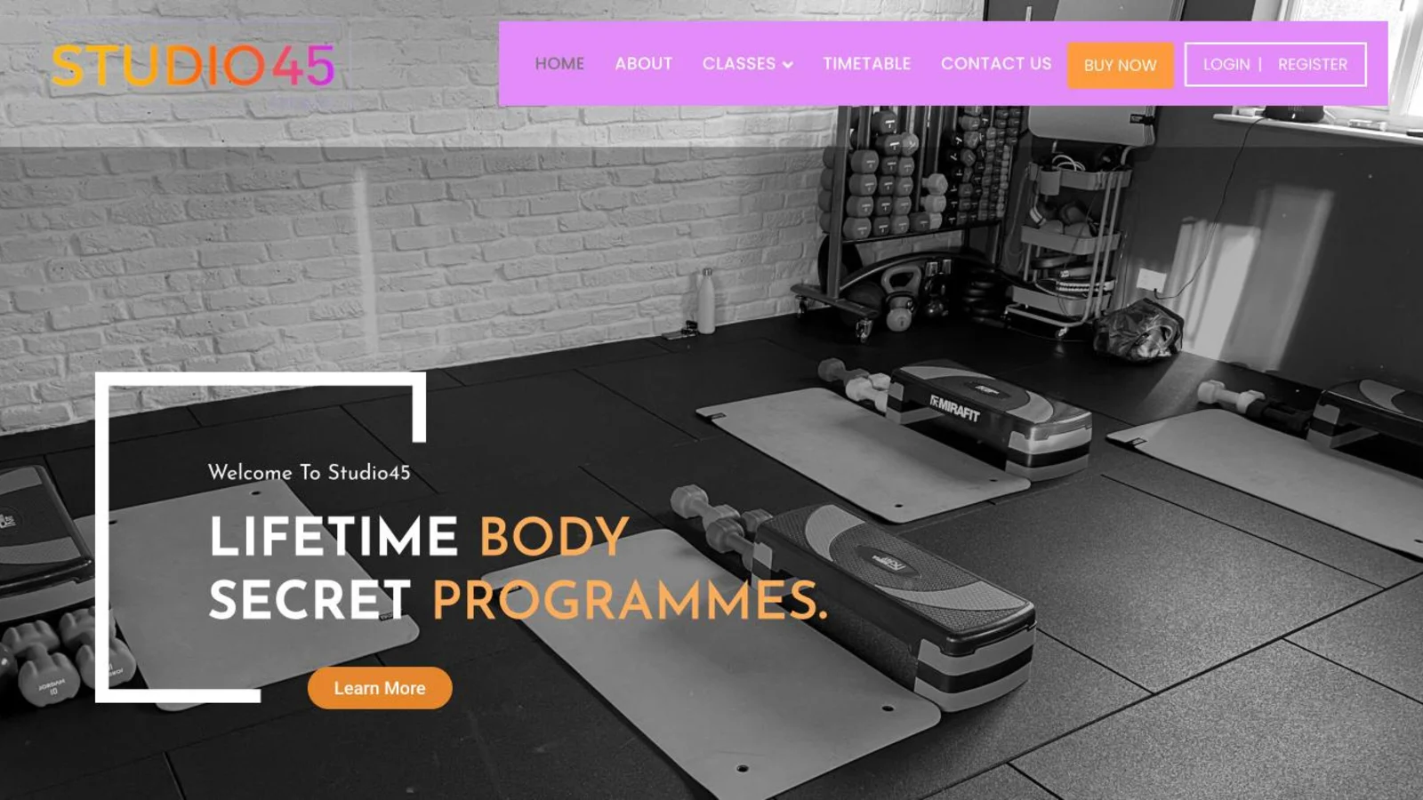 Home page of the Studio45 website